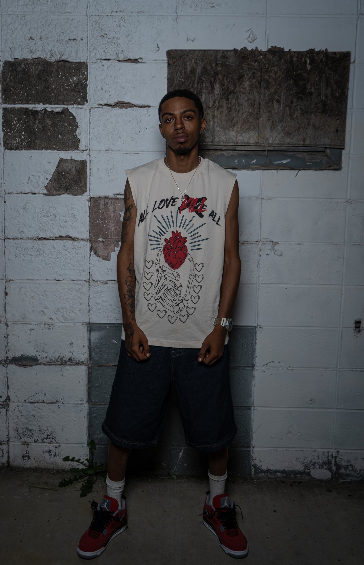 All Love Kill All Tee Sleeveless Cream Tee